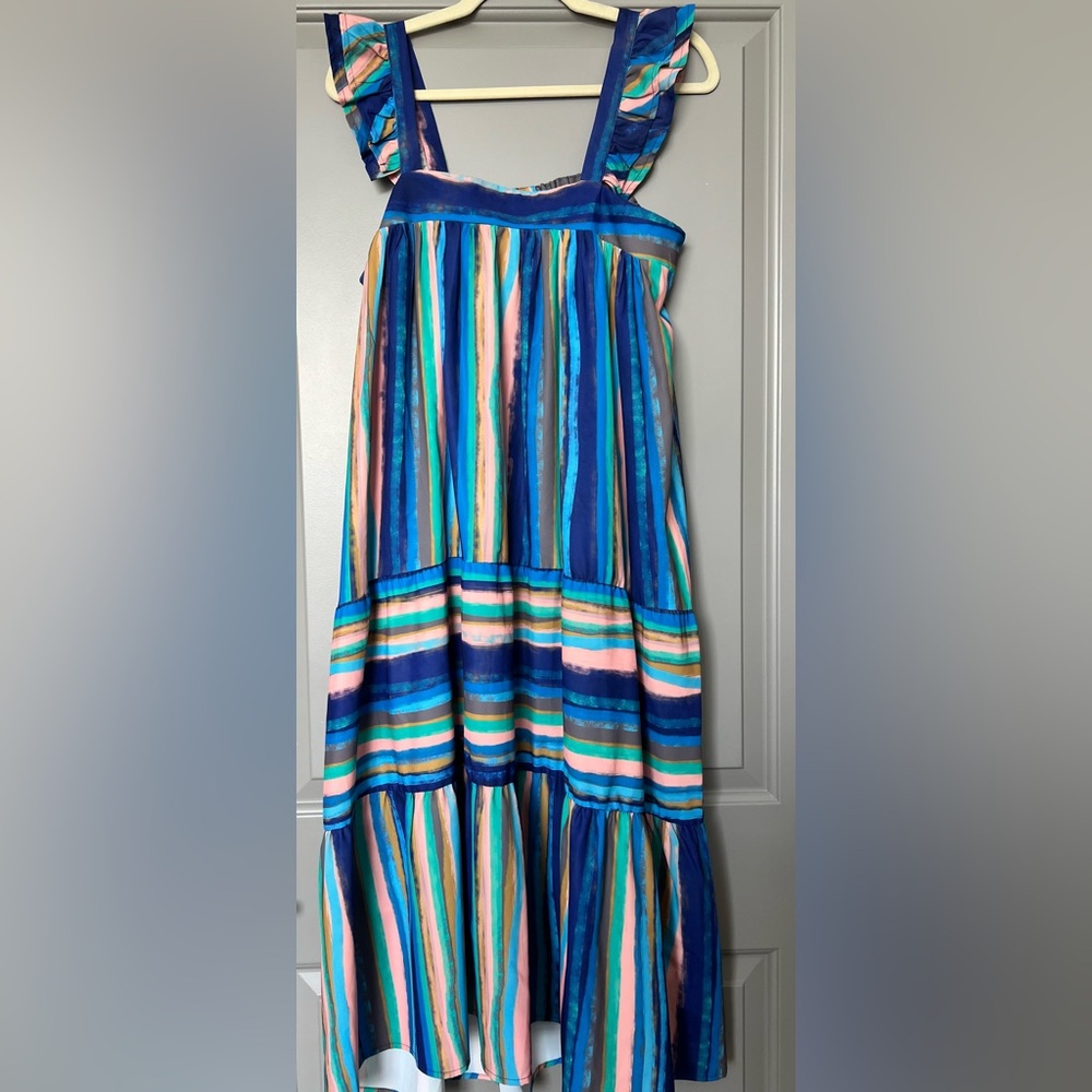 Vernacular (medium) multi-colored striped maxi sundress